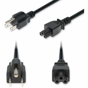 AddOn 15ft NEMA 5-15P Male to C5 Female Standard Commercial 18 AWG 125V at 10A PVC SJT (Service Junior Thermoplastic) Black Power Cable