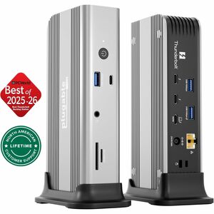 Plugable Thunderbolt 5 Docking Station for MacBook Pro and Windows, 140W Charging