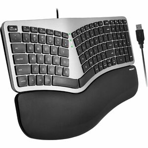 Macally Wired Ergonomic Keyboard for Mac - Split Design with Wrist Rest