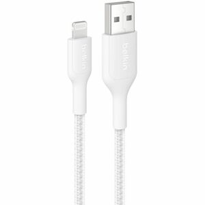 Belkin Braided USB-A Cable With Lightning Connector, 3.3ft/1m, White