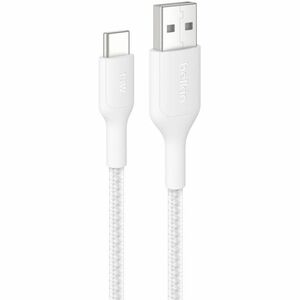 Belkin BoostCharge Pro Braided USB-A to USB-C Cable 15W, 6.6ft/2m, White