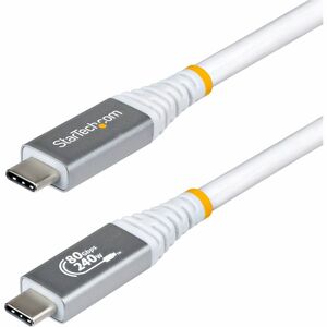StarTech 50cm (1.6ft) USB4 Cable, 80Gbps, USB-IF Certified USB-C Cable, 240W, 8K 120Hz/4K 240Hz DP2.1, Thunderbolt 4 Compatible, White