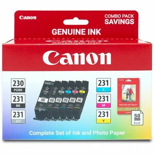 Canon PGI-230/CLI-231 Original Inkjet Ink Cartridge/Paper Kit - Combo Pack - Black, Monochrome, Color Pack