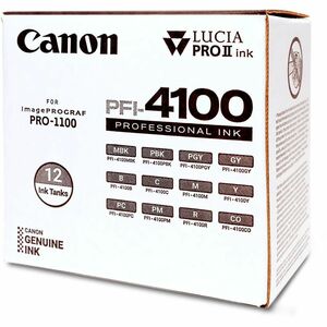 Canon Lucia PRO II PFI-4100 Original Inkjet Ink Cartridge - Value Pack - Matte Black, Photo Black, Gray, Photo Gray, Blue, Cyan, Photo Cyan, Magenta, Photo Magenta, Yellow, Red, ... Pack