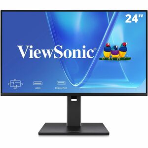 ViewSonic VG2451 24 Inch 1080p Monitor, IPS Display with 100Hz for Smooth Home and Office Productivity, Full Ergonomic Adjustability, 4-Port USB Hub, HDMI, DisplayPort, and USB-C Inputs