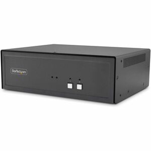 StarTech Secure 2-Port Dual-Monitor KVM Switch, DisplayPort, 4K 30Hz, NIAP 4.0, Metal Housing, Made in the USA