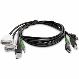 StarTech 6ft (1.8m) Dual-Display KVM Cable, 2x DVI to 2x HDMI, USB 2.0, 3.5mm, Universal Combo Cable, TAA Compliant