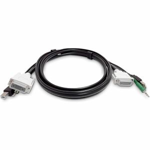 StarTech 6ft (1.8m) DVI KVM Cable, USB 2.0, 3.5mm Audio, Universally Compatible Combo Cable for KVM Switches, TAA