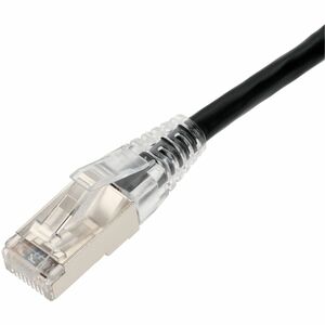 AddOn 23ft Black CAT 6A Shielded PVC Ethernet Cable Snagless Easy Clear Boot RJ-45 M/M