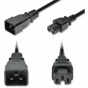 AddOn 10ft C20 Male to C15 Female Standard Commercial Temp 14 AWG 250V at 15A PVC SJT (Service Junior Thermoplastic) Black Power Cable