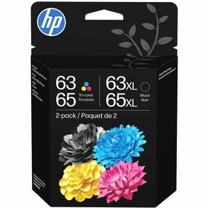 HP 63/65 Original High (XL) Yield Inkjet Ink Cartridge - Combo Pack - Black, Tri-color - 2 Pack