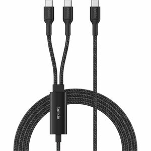 Belkin BoostCharge Pro Braided USB-C to Dual USB-C Cable 140W, Black, 5ft/1.5m