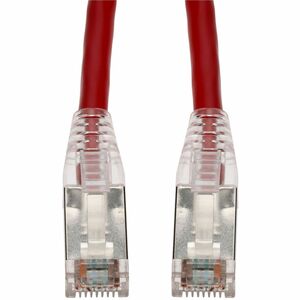 AddOn 1ft Red CAT 6A Shielded PVC Ethernet Cable Snagless Easy Clear Boot TAA RJ-45 M/M