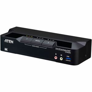 ATEN 2-Port USB 3.0 8K DisplayPort Dual-Display KVMP Switch (Cables included)