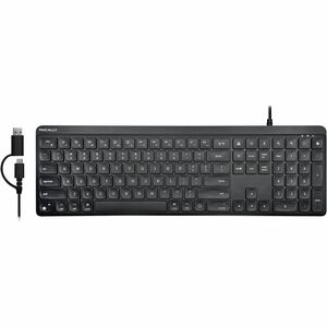 Macally Full-size Wired Keyboard USB C + A (Dual Plug) for Mac with Numpad