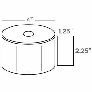 Wasp 2.25" x 1.25" Direct Thermal Paper labels, 4 rolls, 1135 per roll