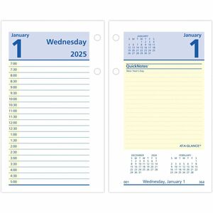 2024 Weekly & Monthly Planner Refill, 5-1/2 x 8-1/4, Runs from January  2024 to December 2024, Ruled Daily Boxes, Classic/Desk Size 4, 7-Hole  Punched