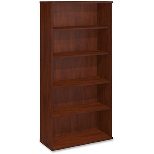 Realspace Peakwood 71 H 5 Shelf Bookcase Smoky Brown - Office Depot