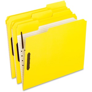 Folders, 2 Fasteners, 1/3 Tab Cut, Letter, 50/BX, Yellow