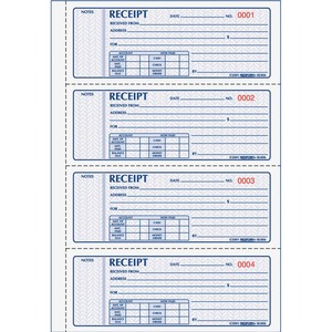 red8l816 rediform money receipt 4 per page collection forms red 8l816