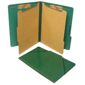 Classification Folio,Legal,2 Partitions,10/BX,Forest Green