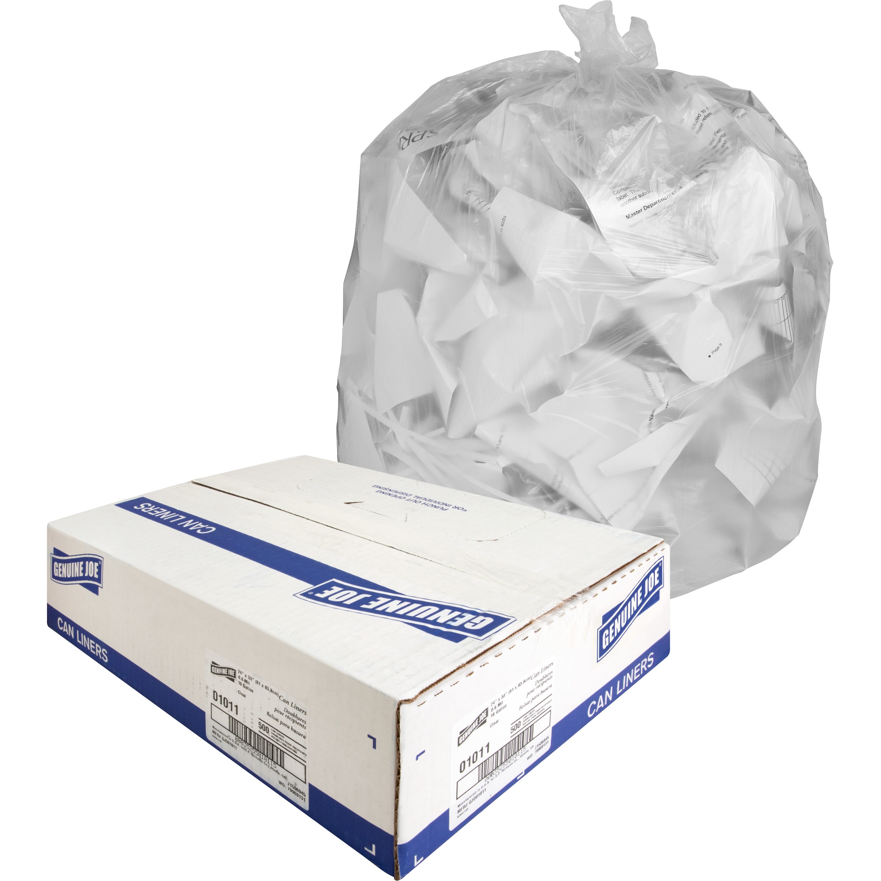 55 Gallon Trash Bags Garbage Can Liners Clear 43 x 48 Inch 22 Micron 150