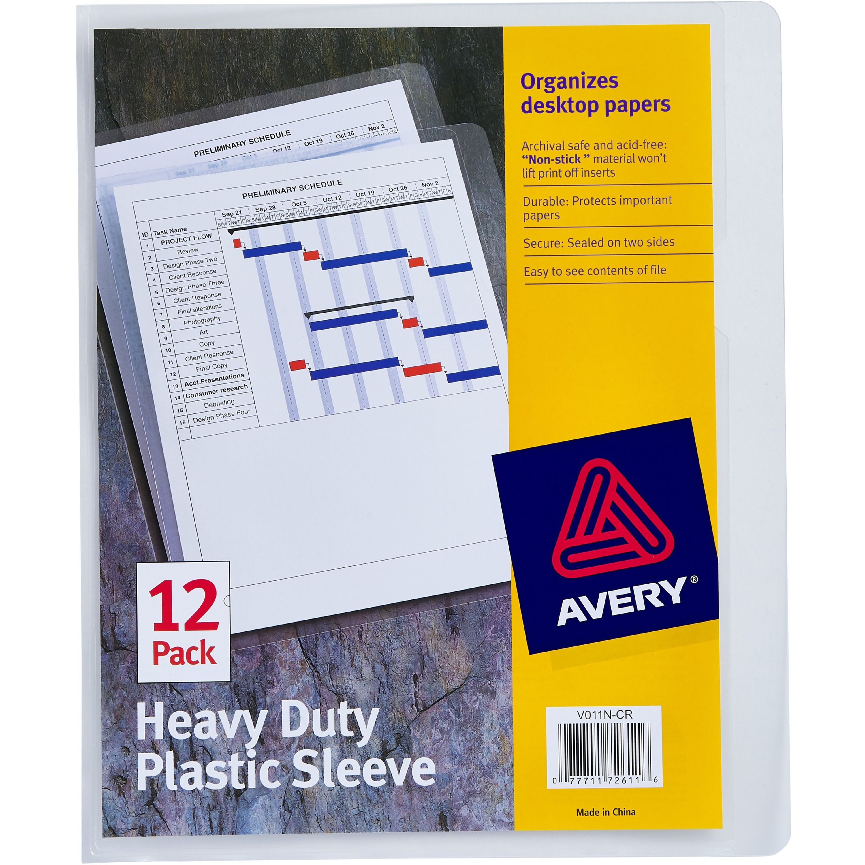 Avery Heavy Duty Plastic Sleeves Letter 8 12 X 11 Sheet Size 100 Sheet Capacity Polypropylene Clear Pack Of 12 Office Depot