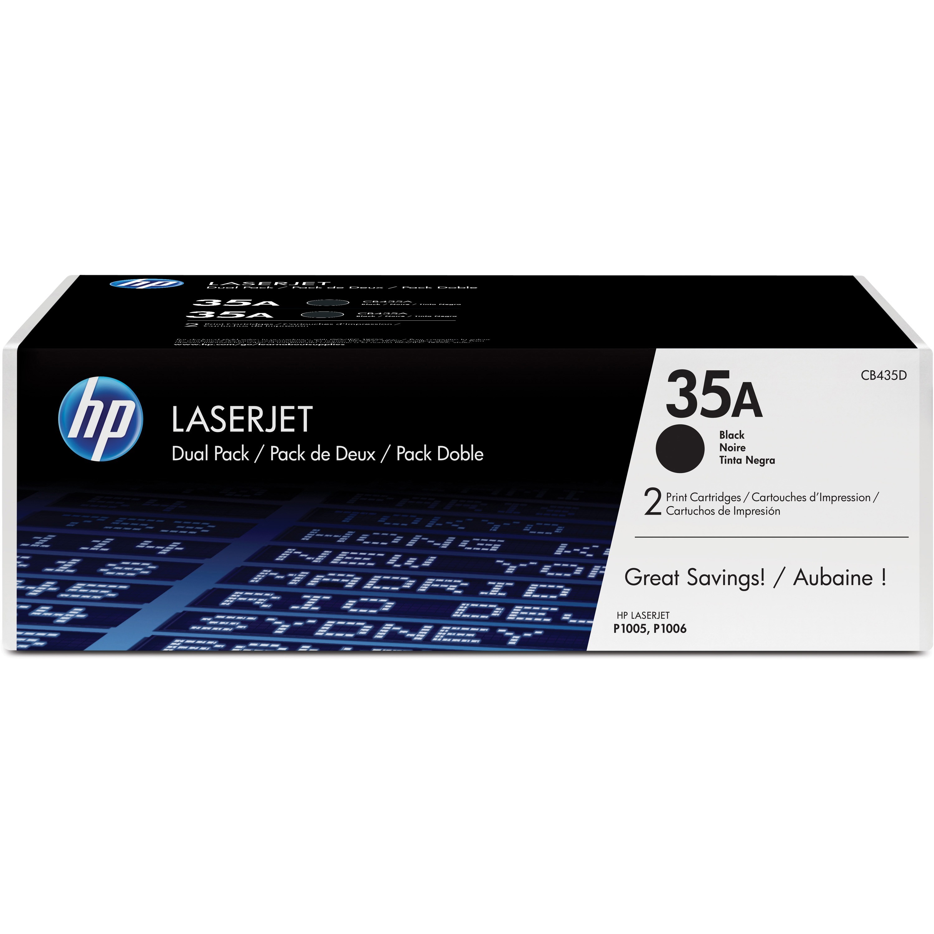 HP 35A (CB435D) Original Standard Yield Laser Cartridge - Dual - Black - 2 / - 1500 Pages - R&A Office Supplies