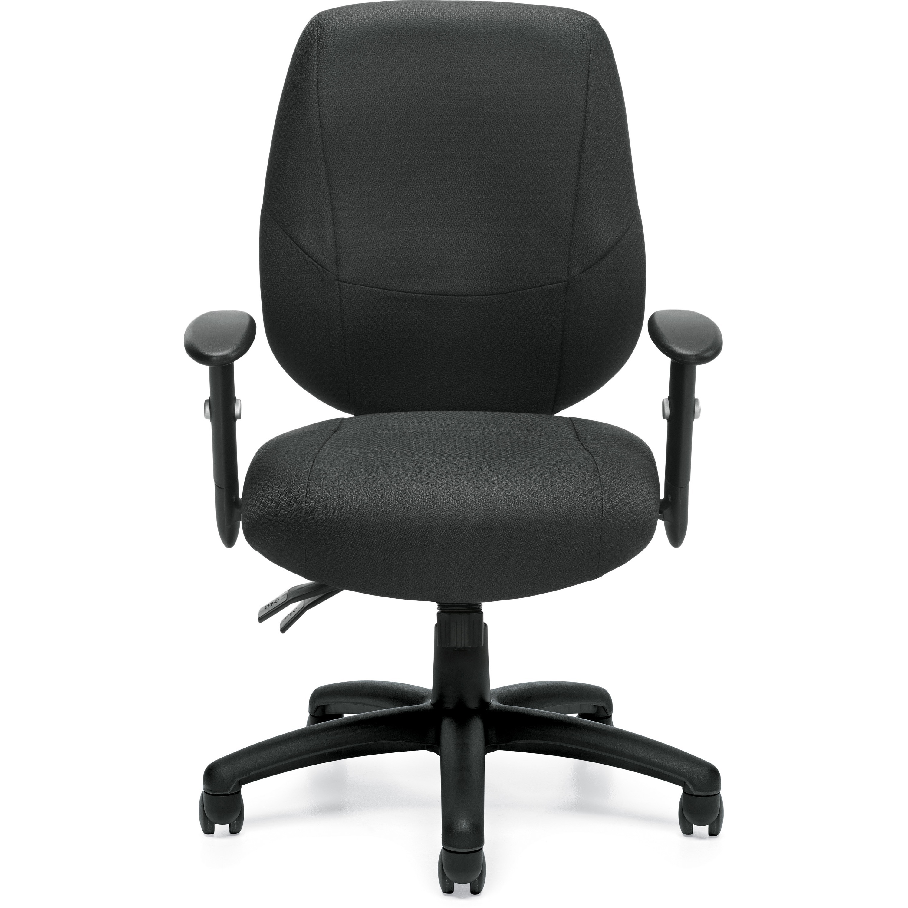 Offices to Go® Six 31 Operator Chair - Black Polyester Seat - Medium Back -  5-star Base - Black - Quilted Fabric, Fabric - 1 Each