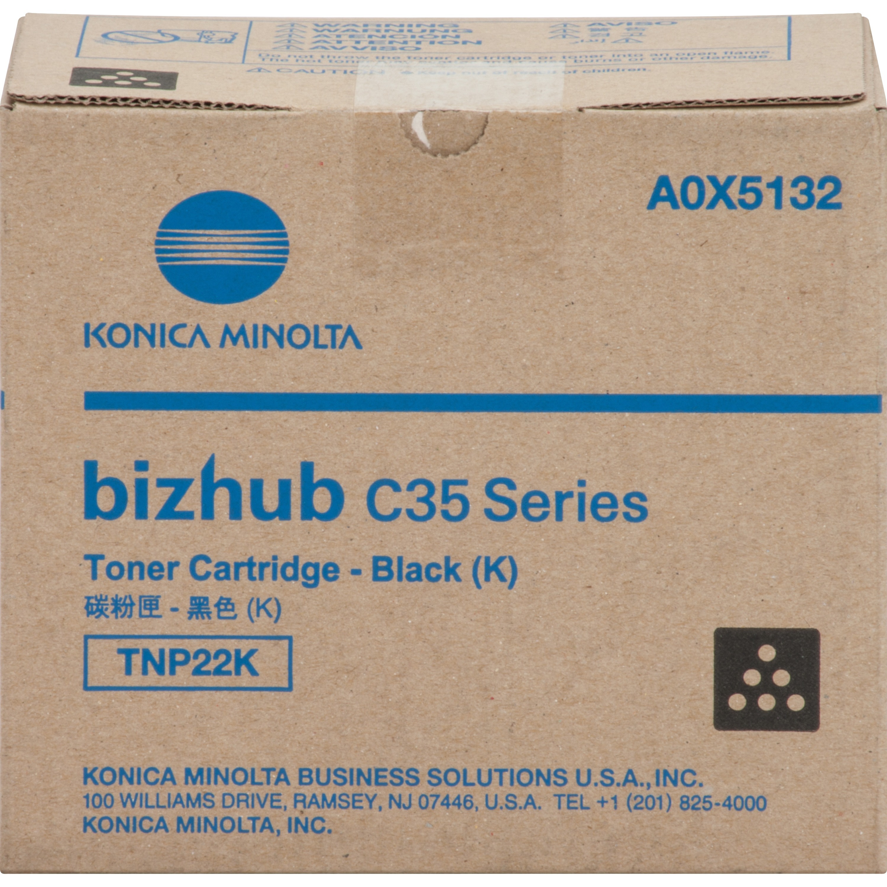 Konica Minolta TNP22K Original Laser Toner Cartridge - Black - 1 Each