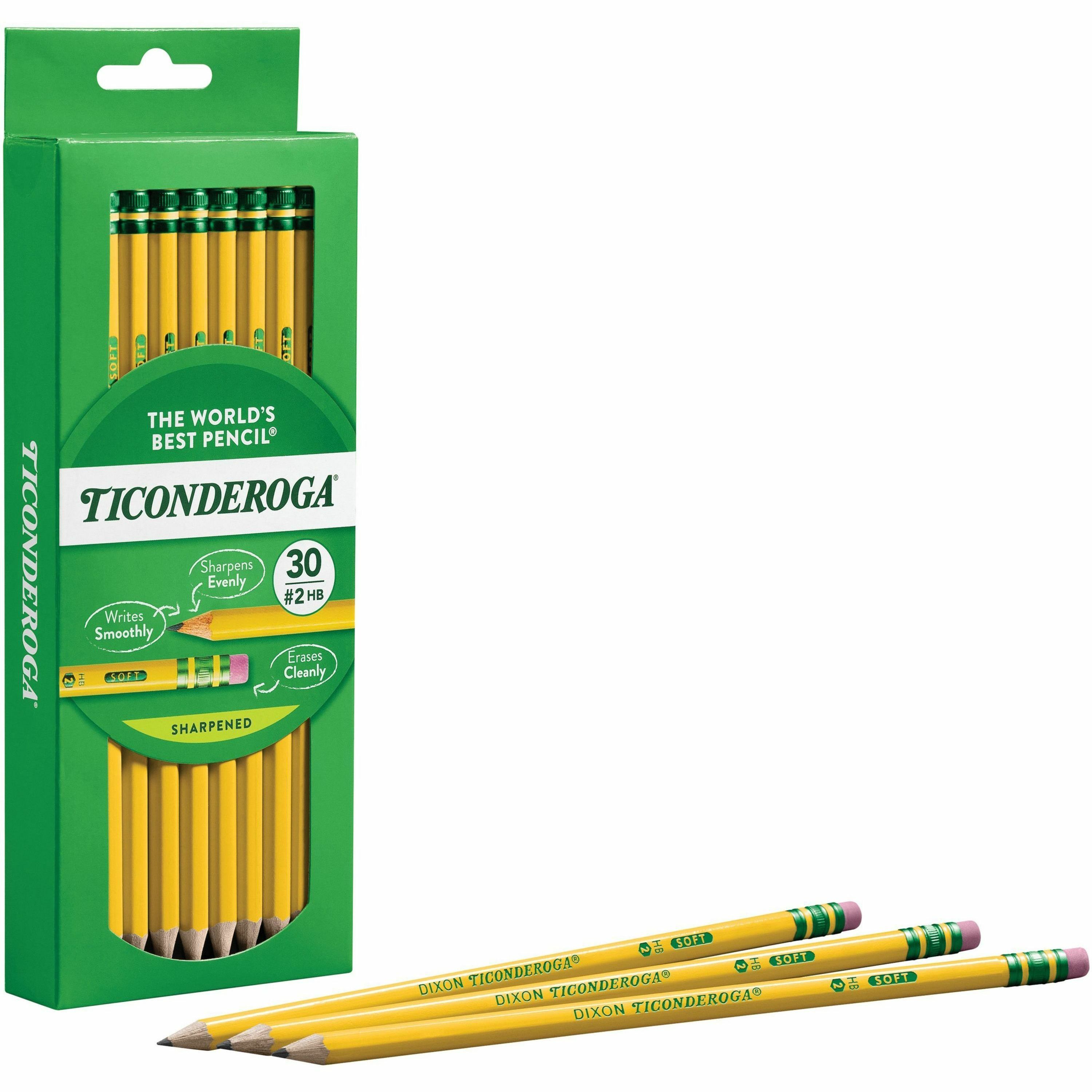 Ticonderoga Beginner Pencils, Presharpened, #2 Lead, Medium Soft