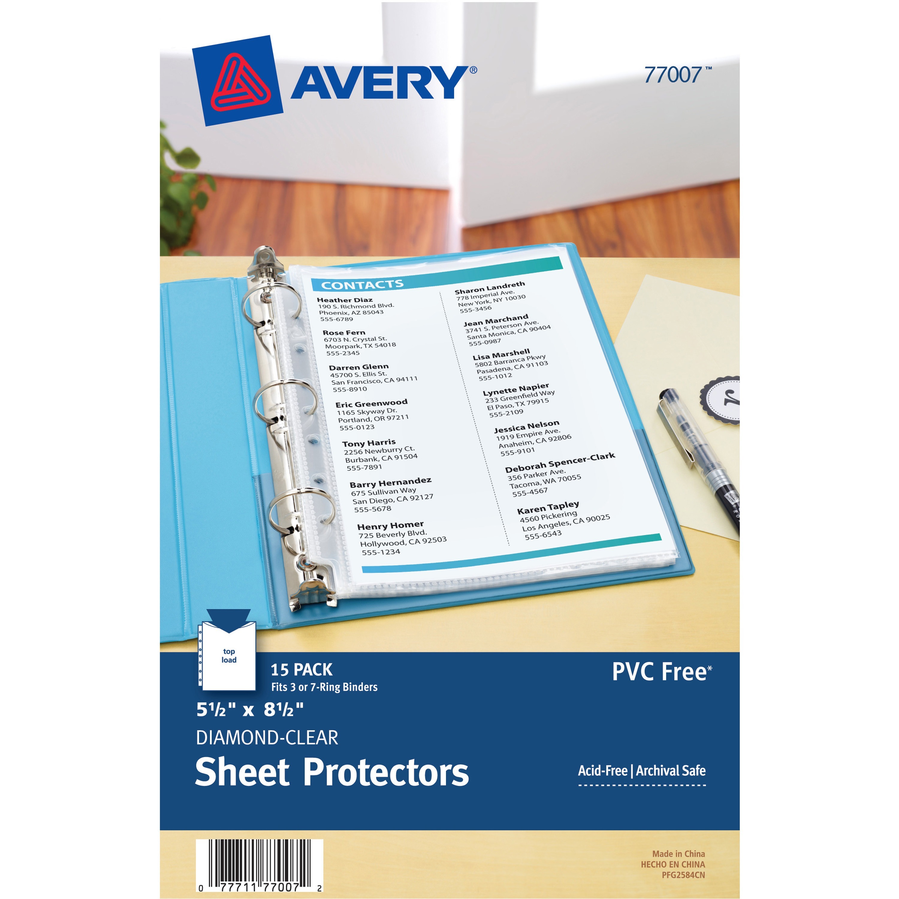 Avery® Mini Diamond Clear Heavyweight Sheet Protectors - 1 x Sheet Capacity  - 5 1/2 x 8 1/2 Sheet - 7 x Holes - 3 x Rings - Ring Binder - Top Loading  - Rectangular - Clear - Polypropylene - 10 / Carton - R&A Office Supplies