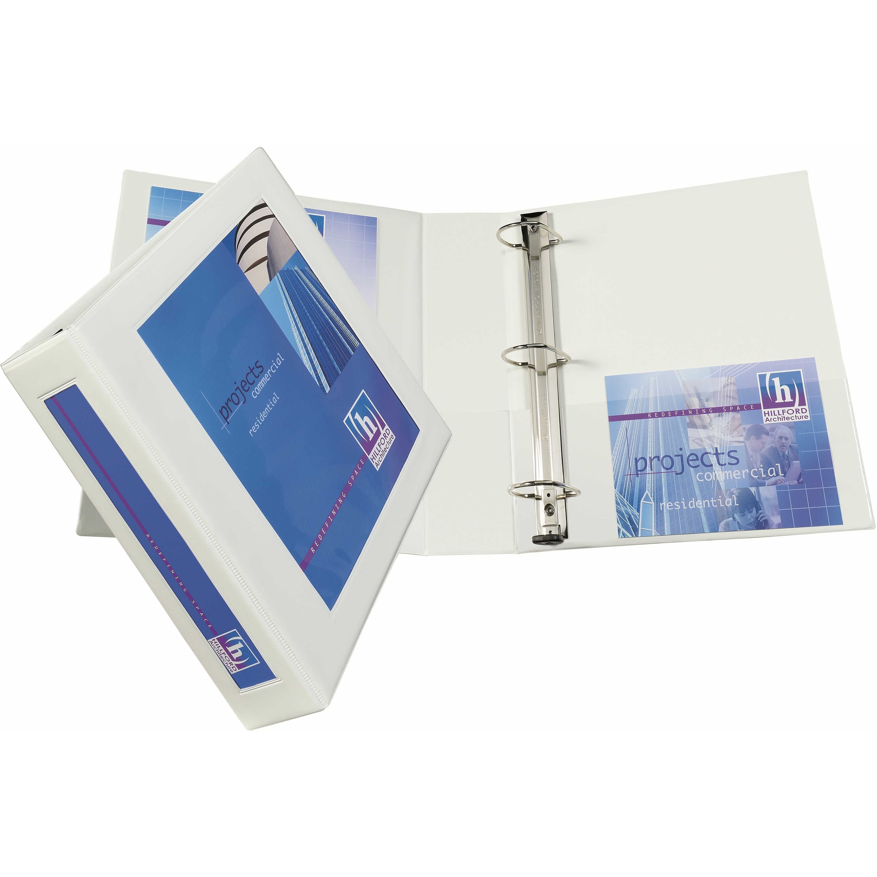 2 Heavy Duty View 3 Ring Binder 1 White Binder One Touch EZD Ring Holds 8.5 x 11 Paper