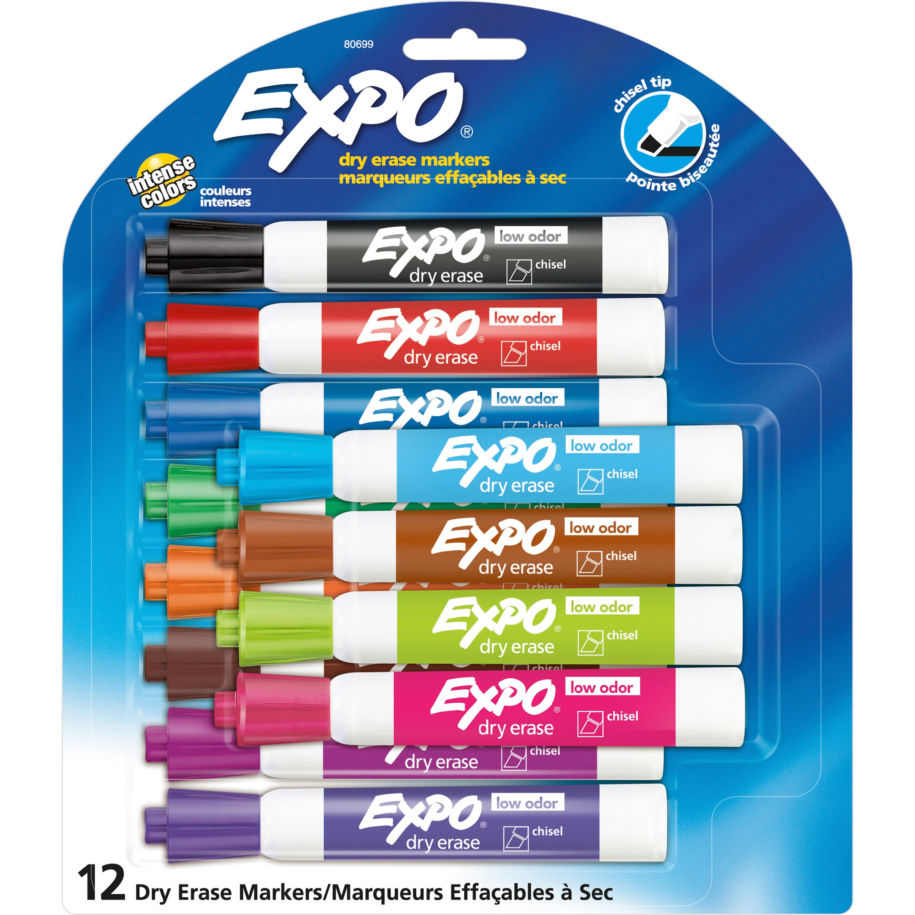 EXPO Dry Erase Markers, Low Odor Fine Tip, Assorted Vibrant Colors, Pack of  21