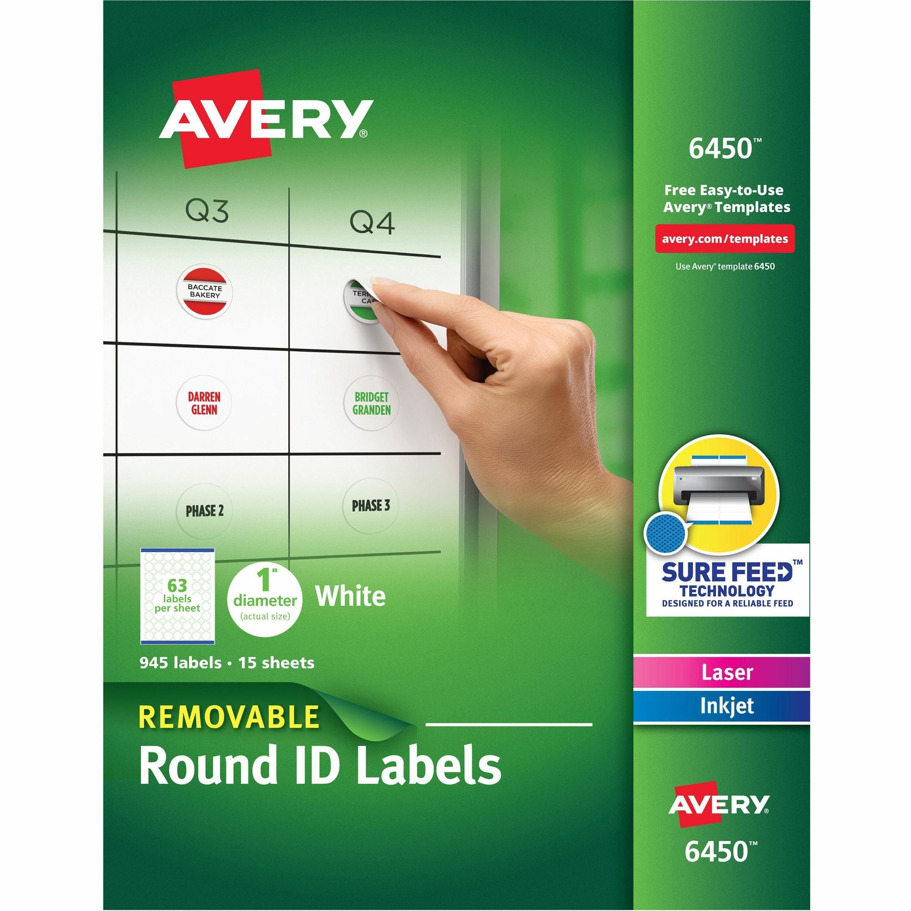 Avery 6450 Removable Round Labels Office Depot