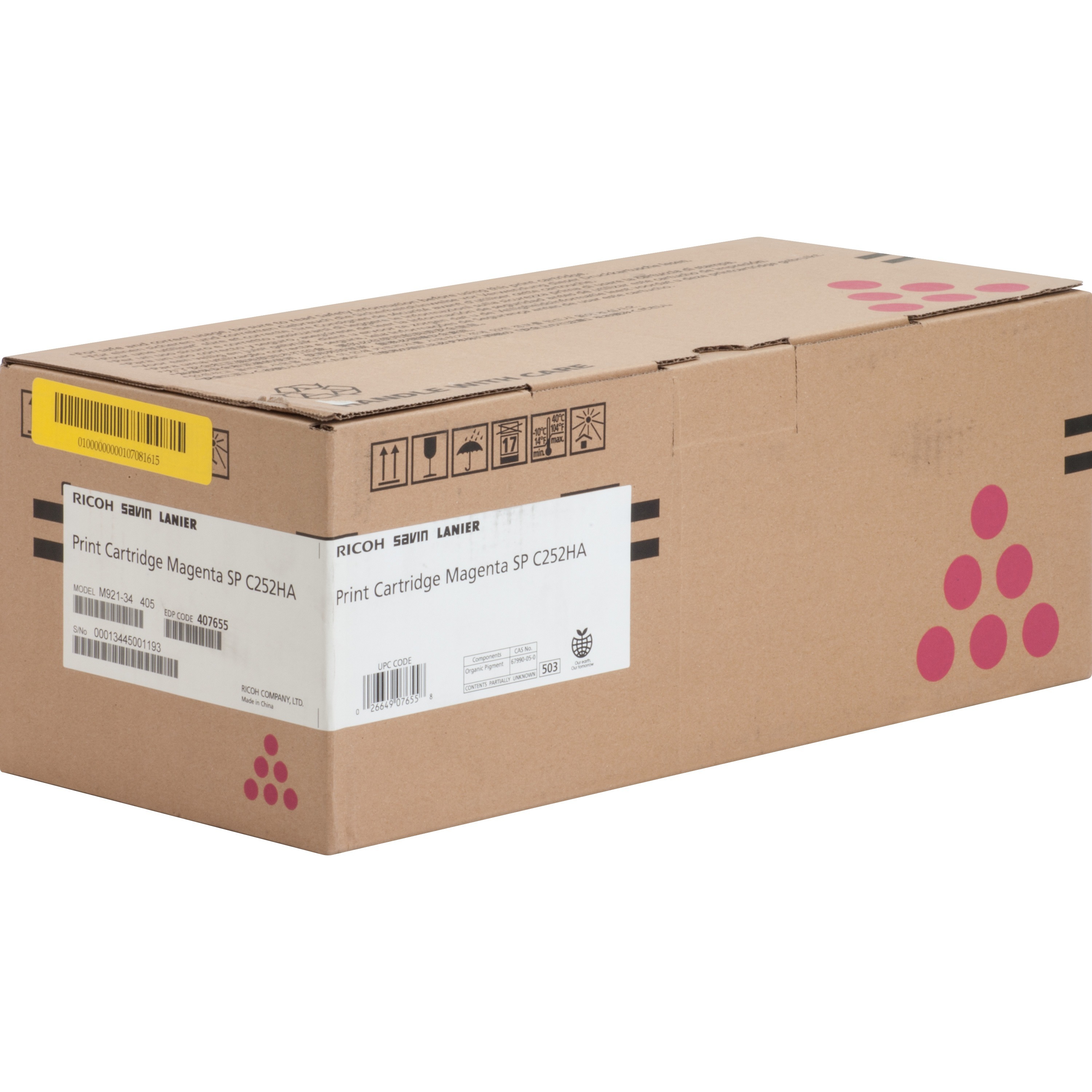 Ricoh SP C252HA Original Laser Toner Cartridge - Magenta - 1 Each