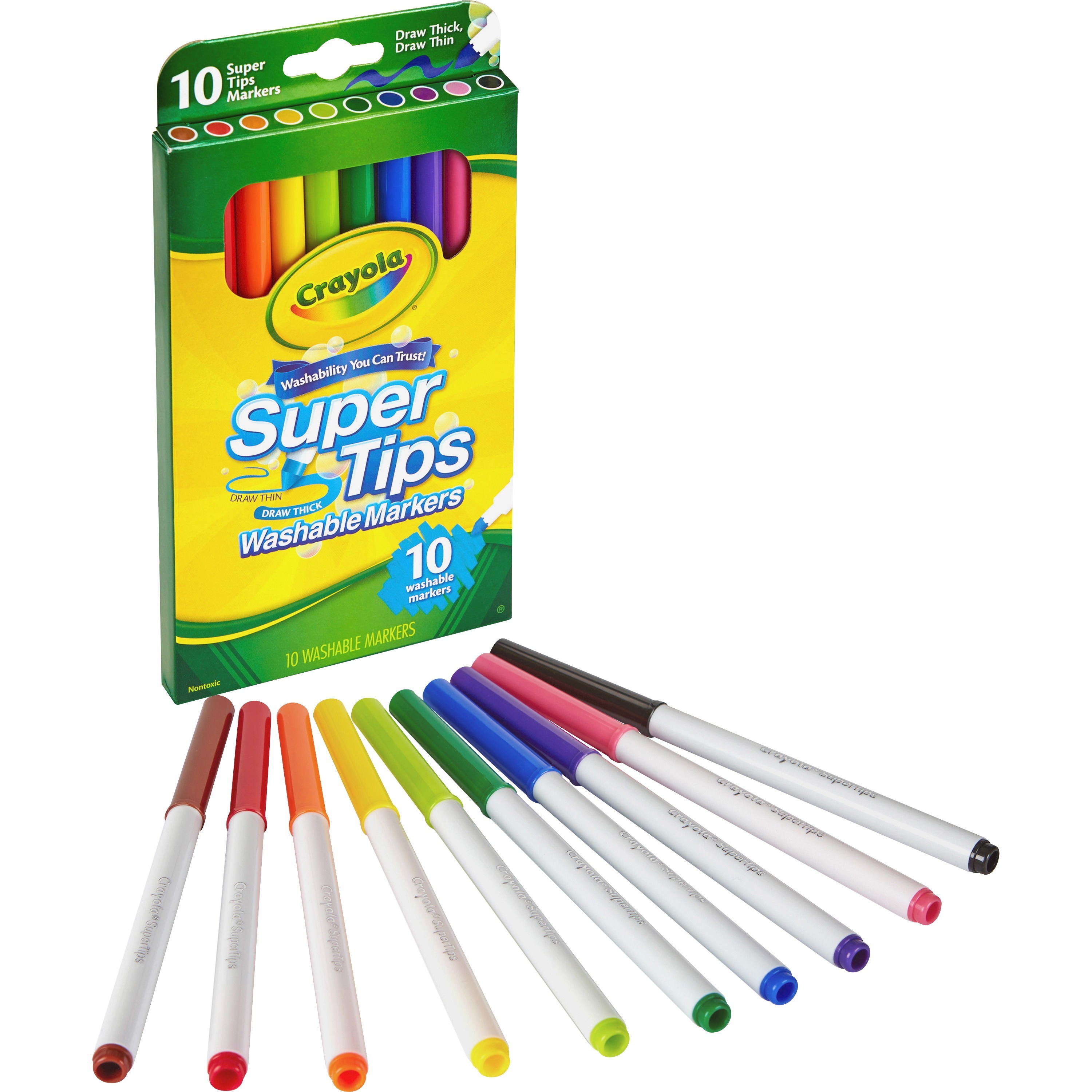 Crayola 5CT Bold Colours Supertips Markers, Washable Non Toxic