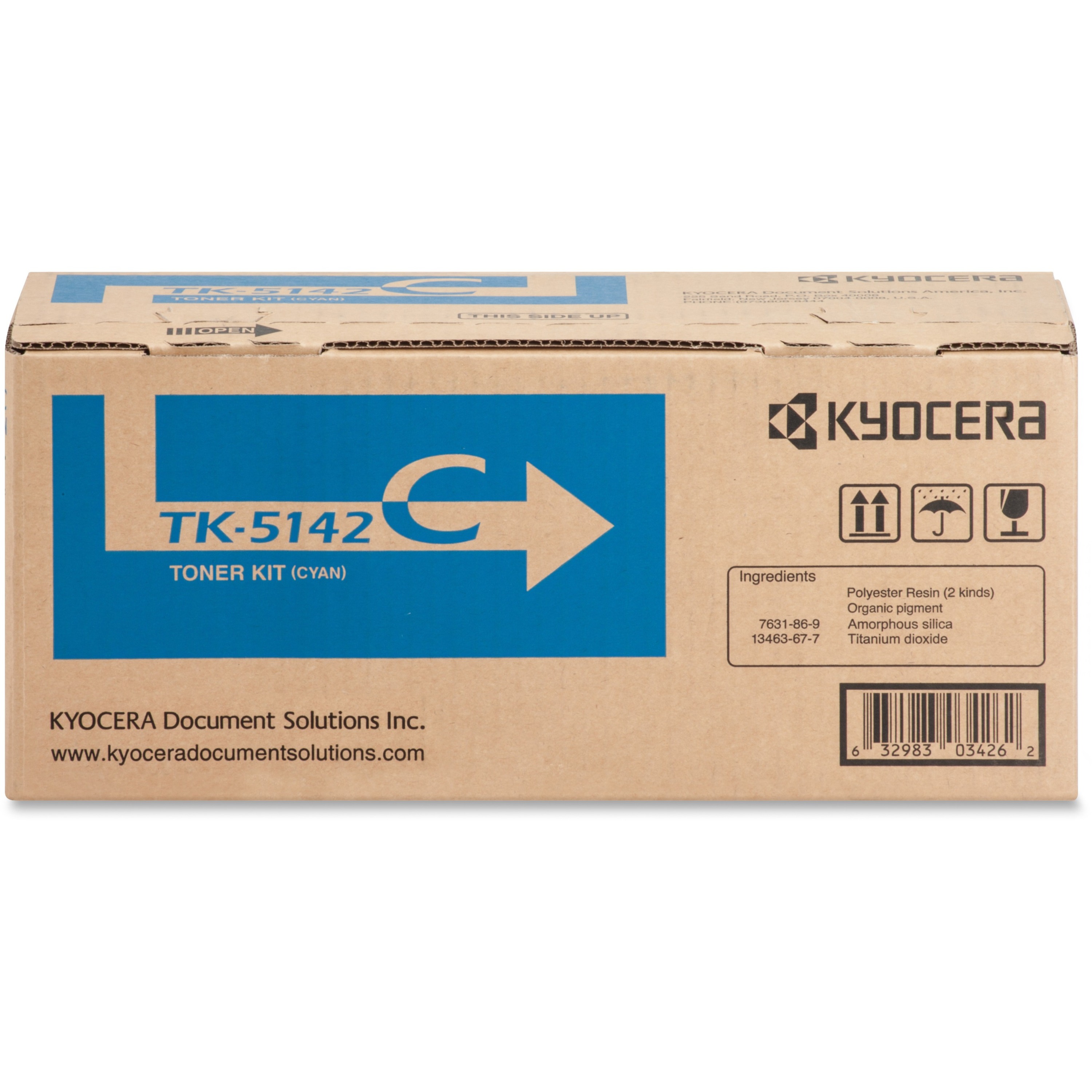 Kyocera TK-5142C Original Laser Toner Cartridge - Cyan - 1 Each