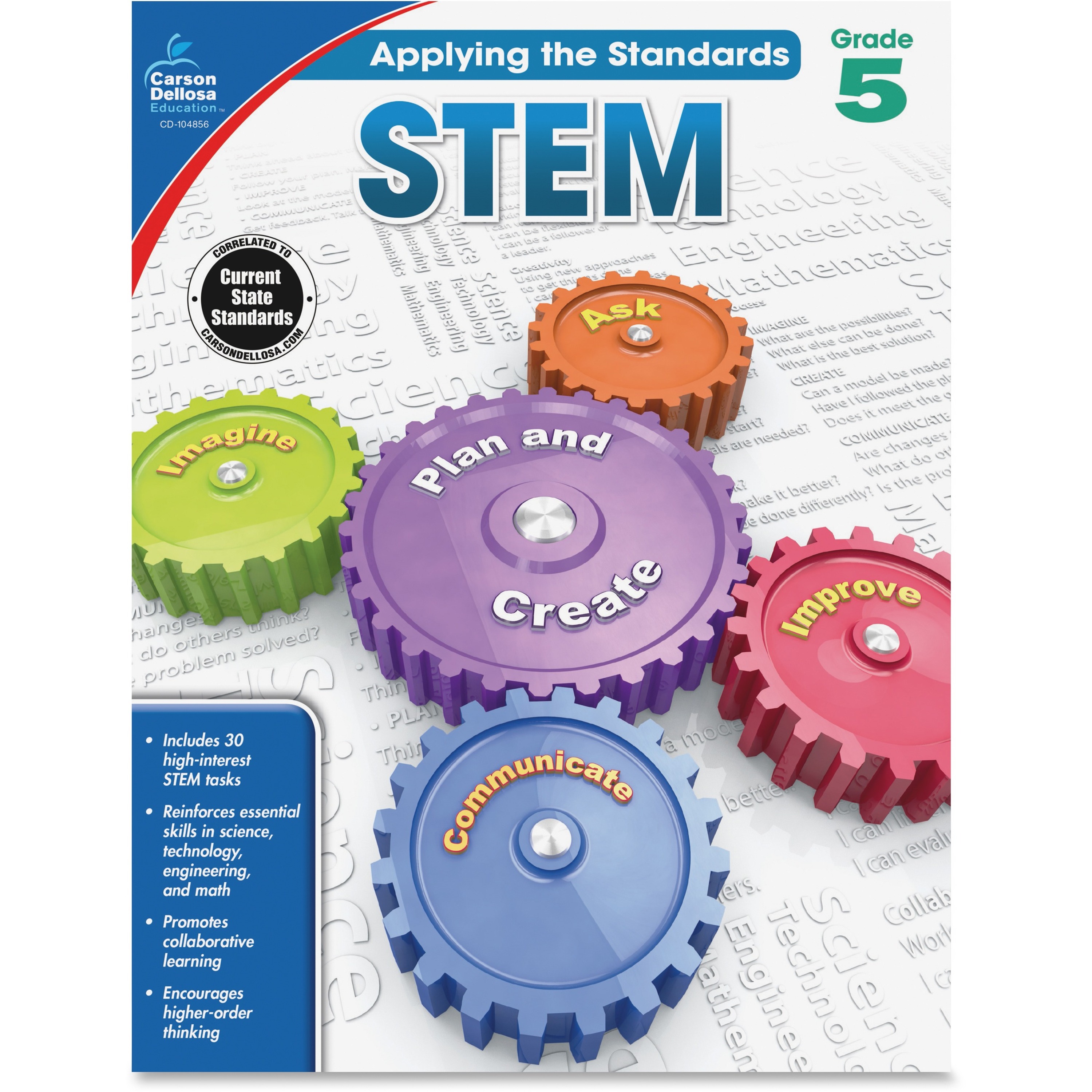 Carson Dellosa Education Grade 5 Applying the Standards STEM Workbook Printed Book - 64 Pages - Book - Grade 5 - 1 Each