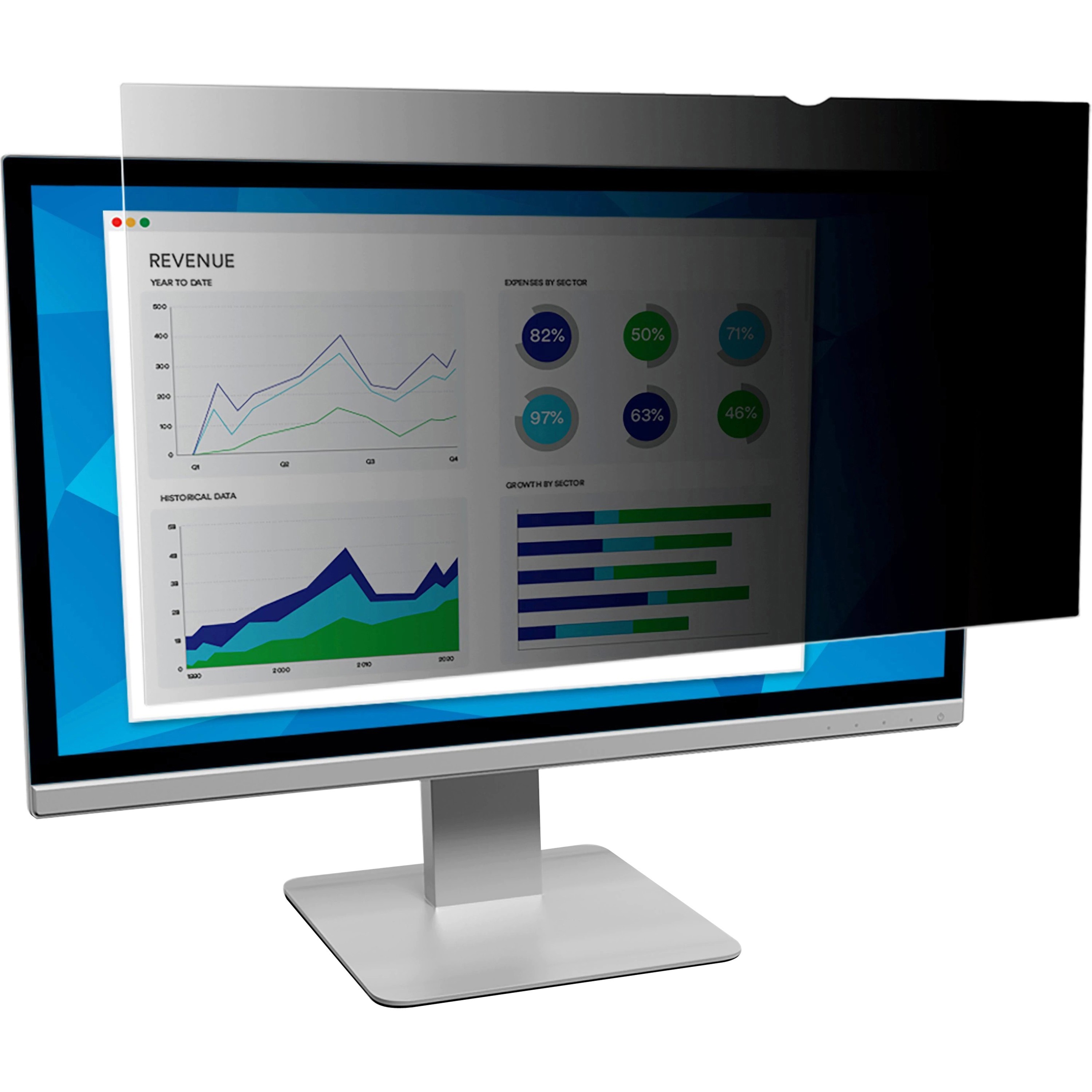 3M Privacy Filter Black, Matte - For 21.5" Widescreen LCD Monitor - 16:9 - Scratch Resistant, Fingerprint Resistant, Dust Resistant - Anti-glare