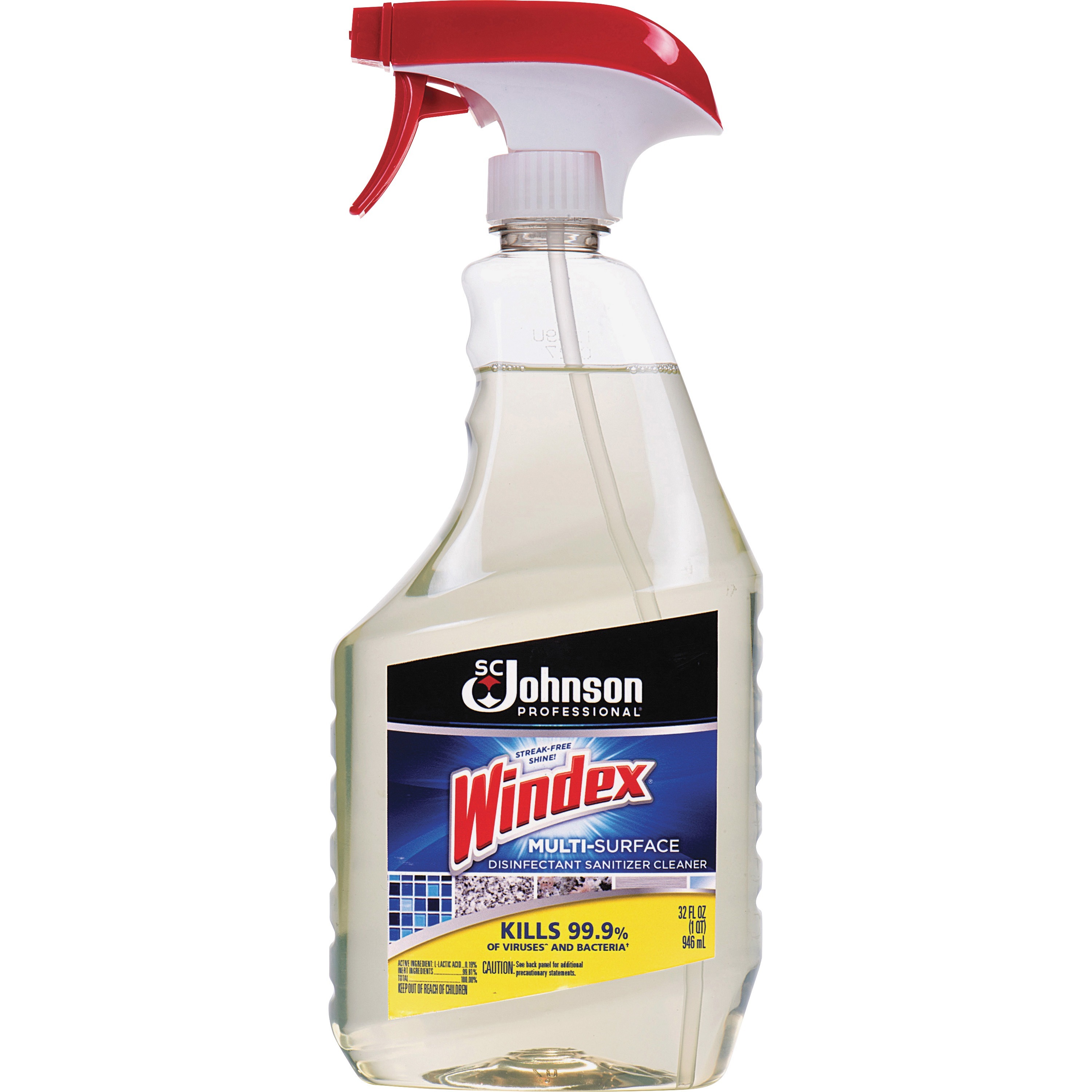 Windex® Multisurface Disinfectant Spray - For Multi Surface - Ready-To-Use - 32 fl oz (1 quart) - Disinfectant, Anti-bacterial, Streak-free, Residue-free - Gold Bottle - 1 Each