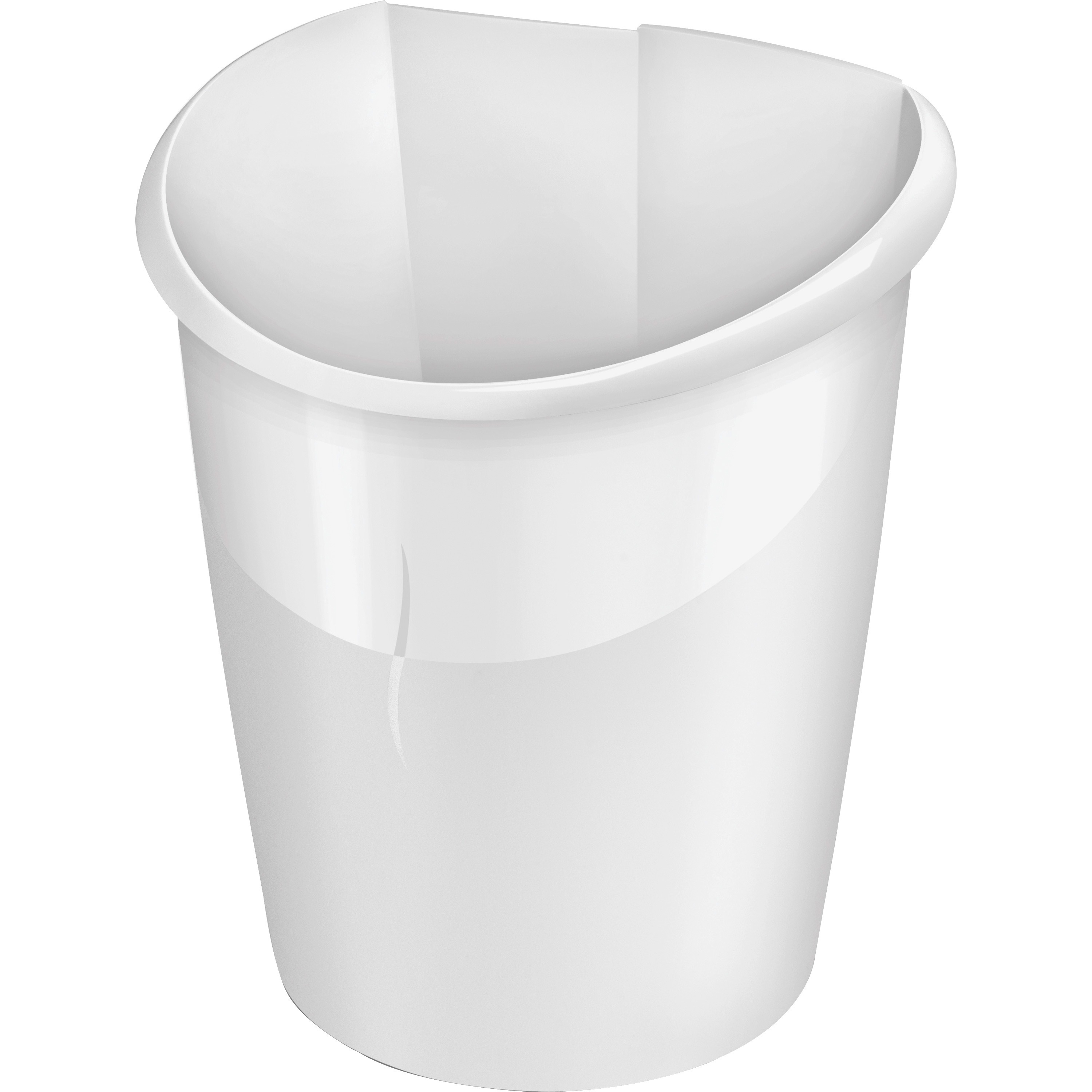 CEP Waste Bin - 3.96 gal Capacity - Half Moon - 15" Height x 12.5" Width x 9.9" Depth - Polypropylene - White - 1 Each