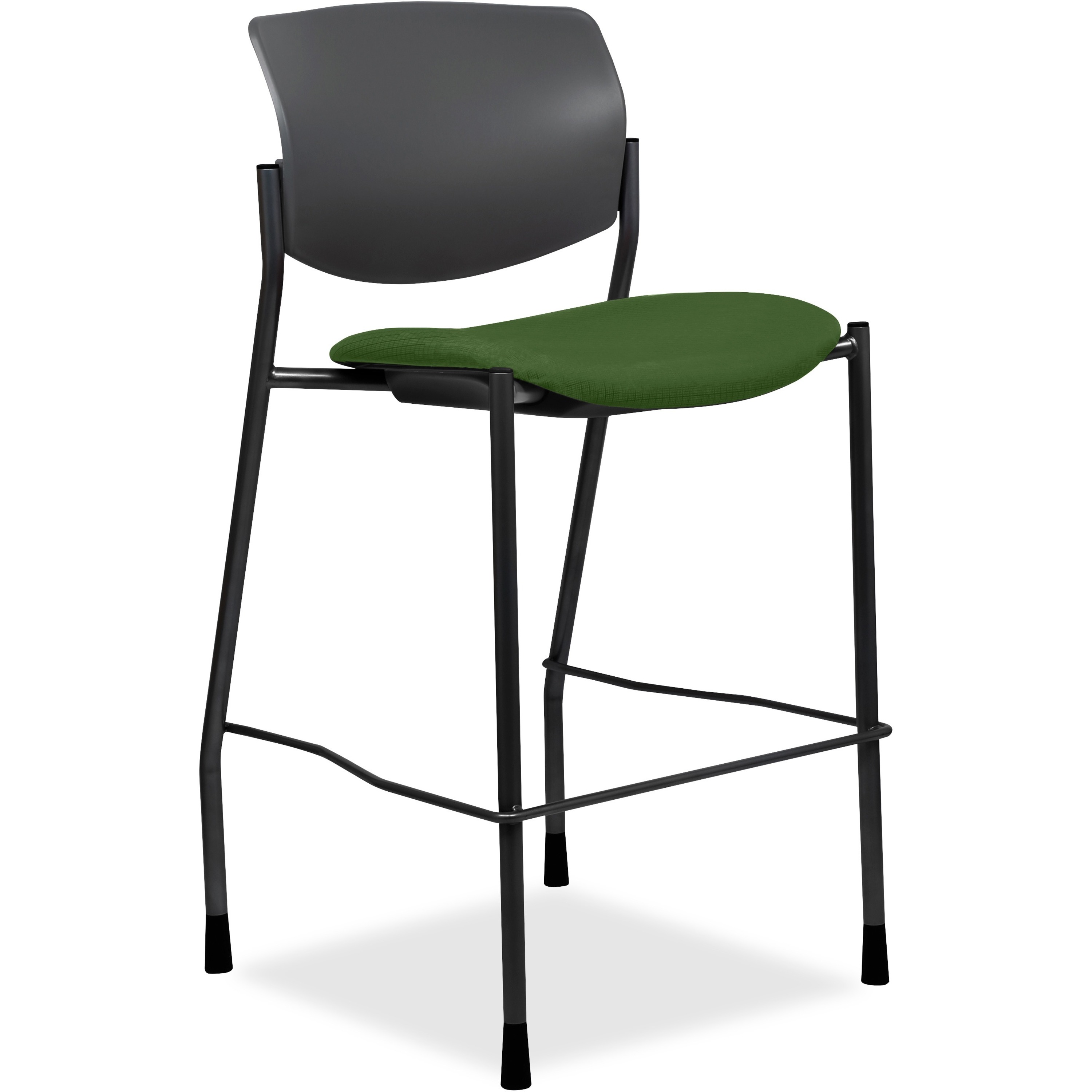 Lorell Advent Stool - Fern Green Seat Color - Crepe Fabric Seat Material - Black Back Color - Plastic Back Material - Powder Coated, Black Frame Color - Tubular Steel Frame Material - Four-legged Base - 1 Each
