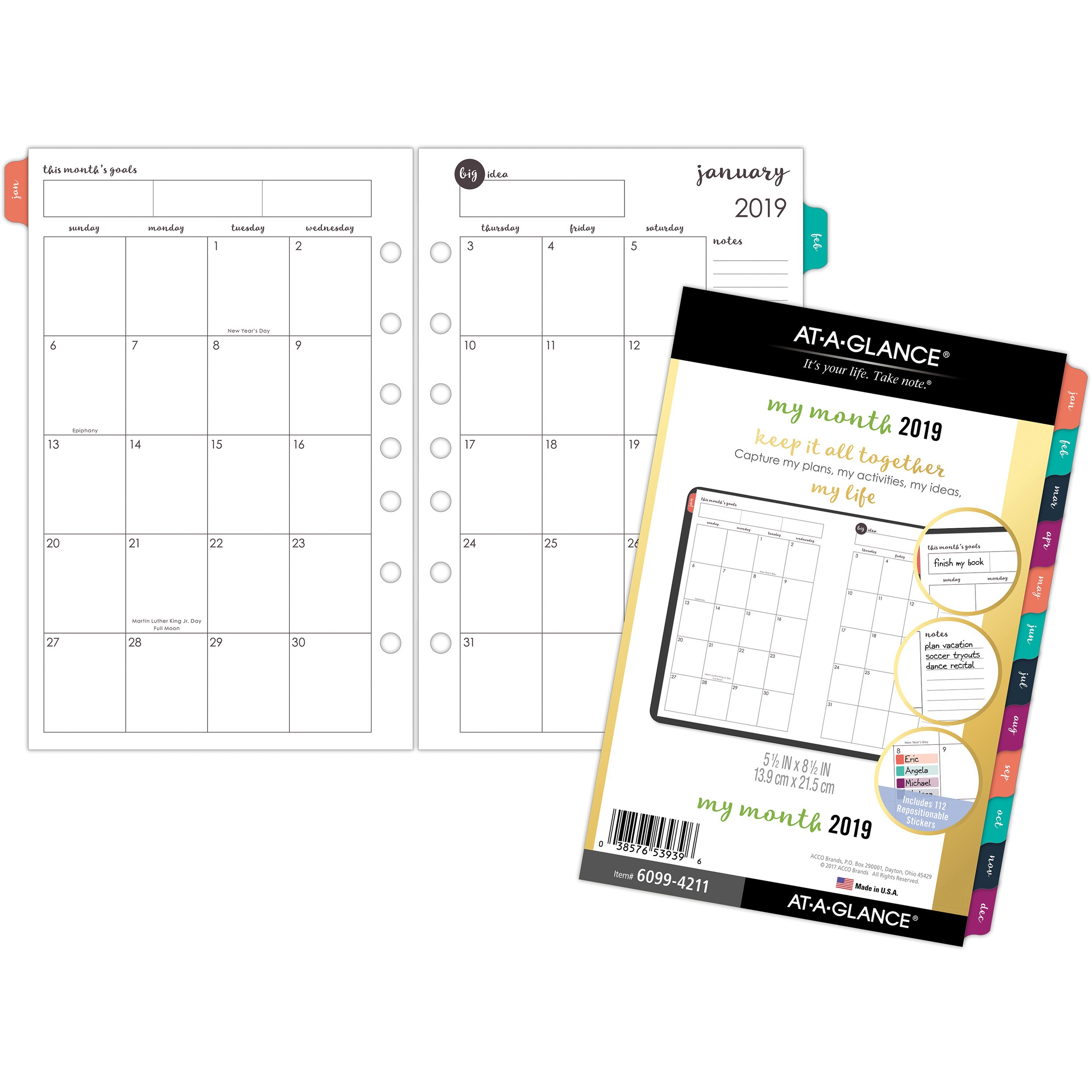 AtAGlance Harmony 2 Page Per Month Monthly Planner Refill AAG60994211