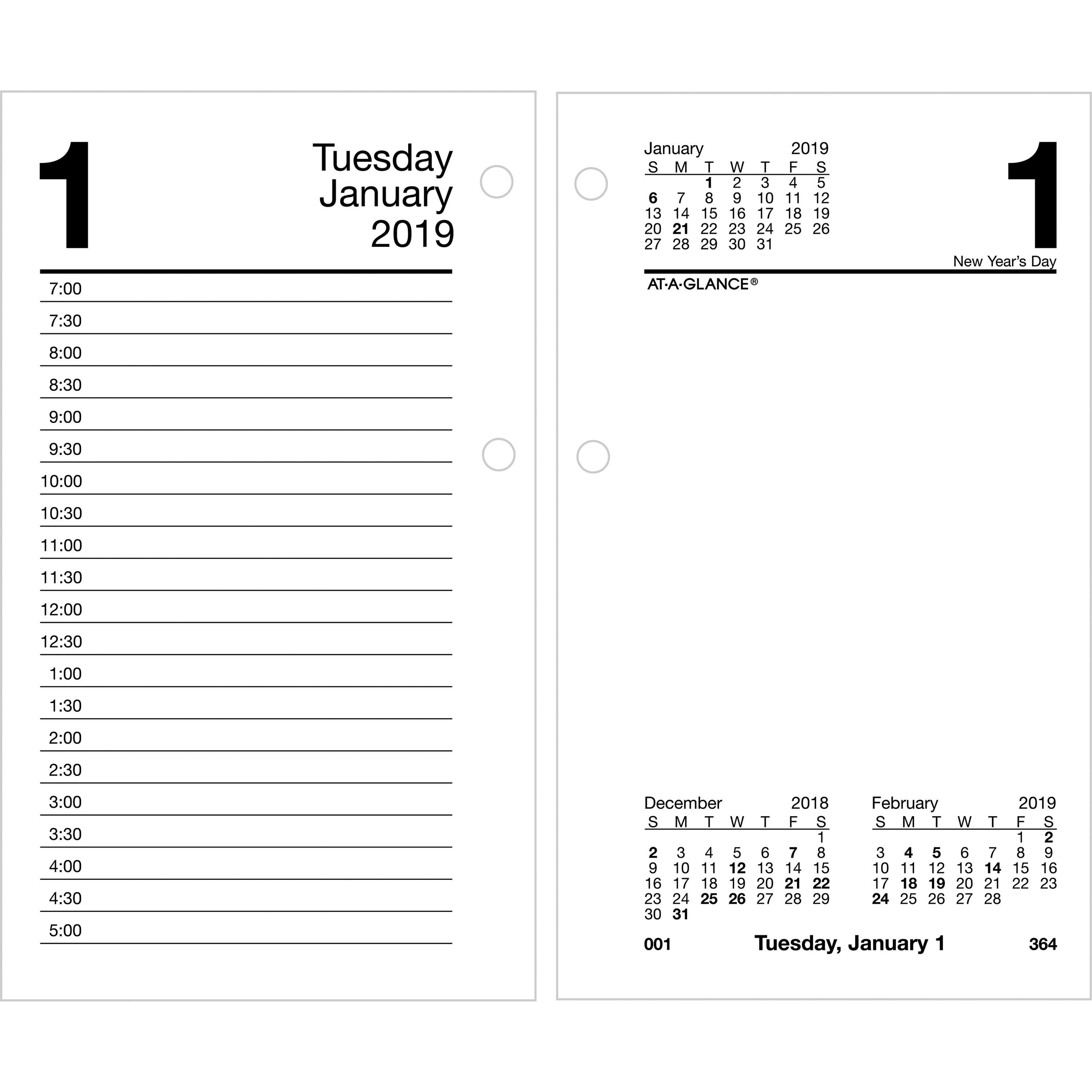 AtAGlance Looseleaf Daily Desk Calendar Refill AAGE7175019