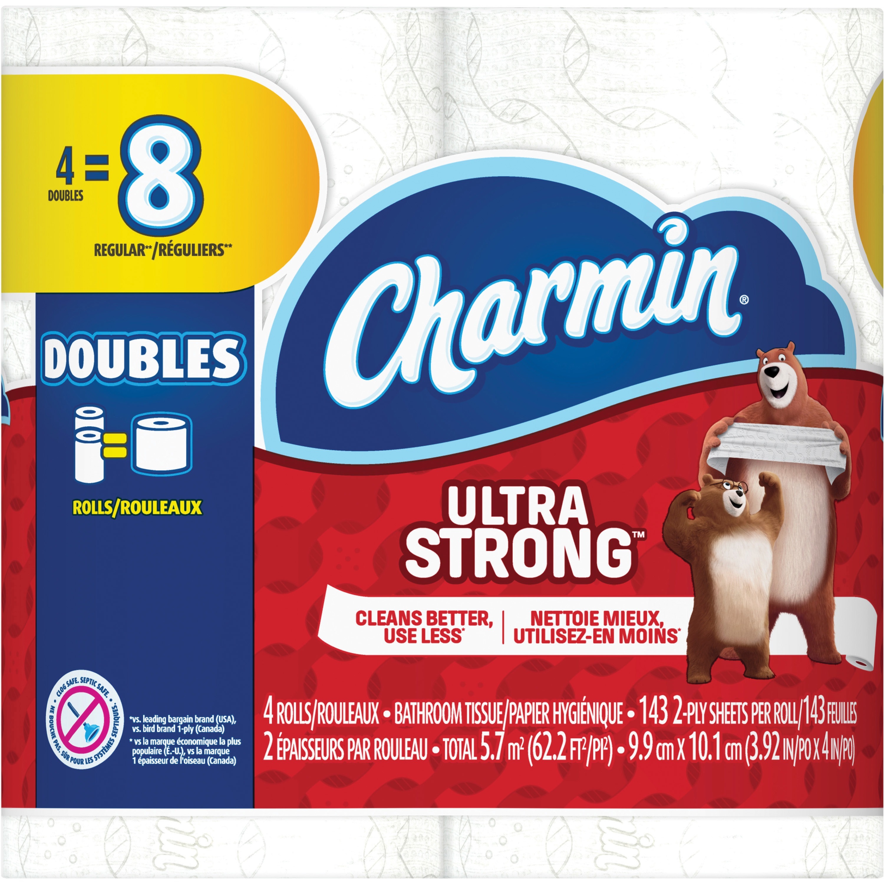 Charmin Double Roll Bath Tissue 2 Ply 143 Sheets/Roll White