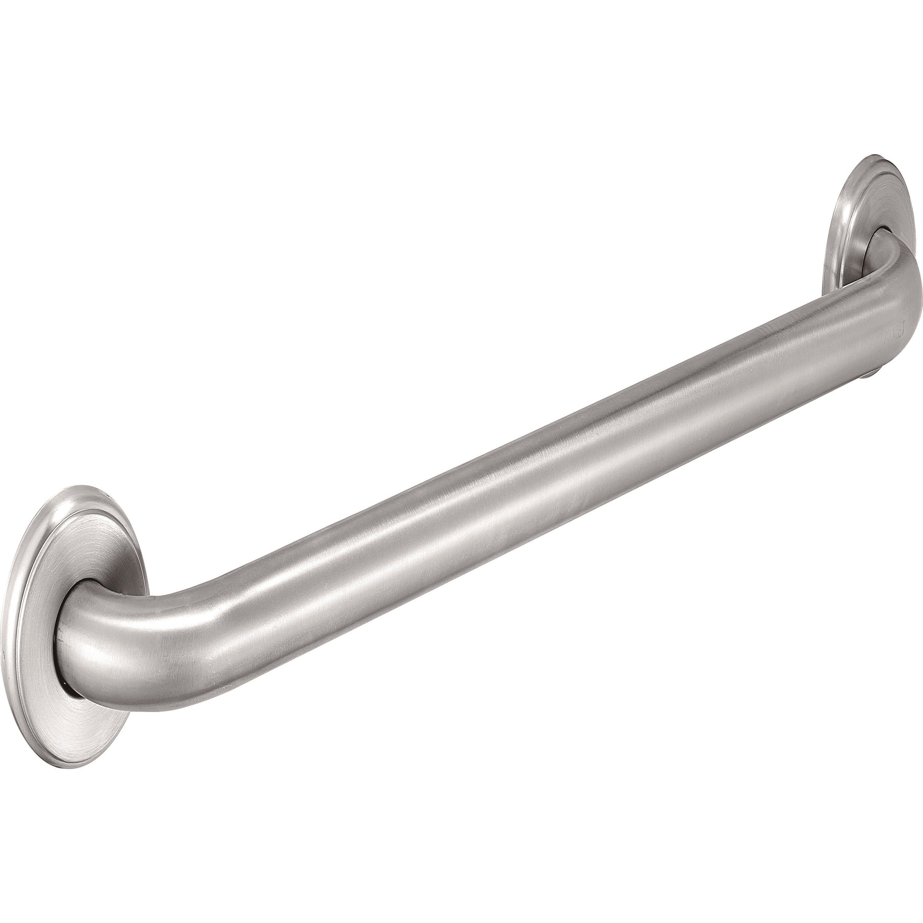 Genuine Joe Grab Bar - 3.4" Height x 3.4" Width - Silver - Stainless Steel - 1 Each