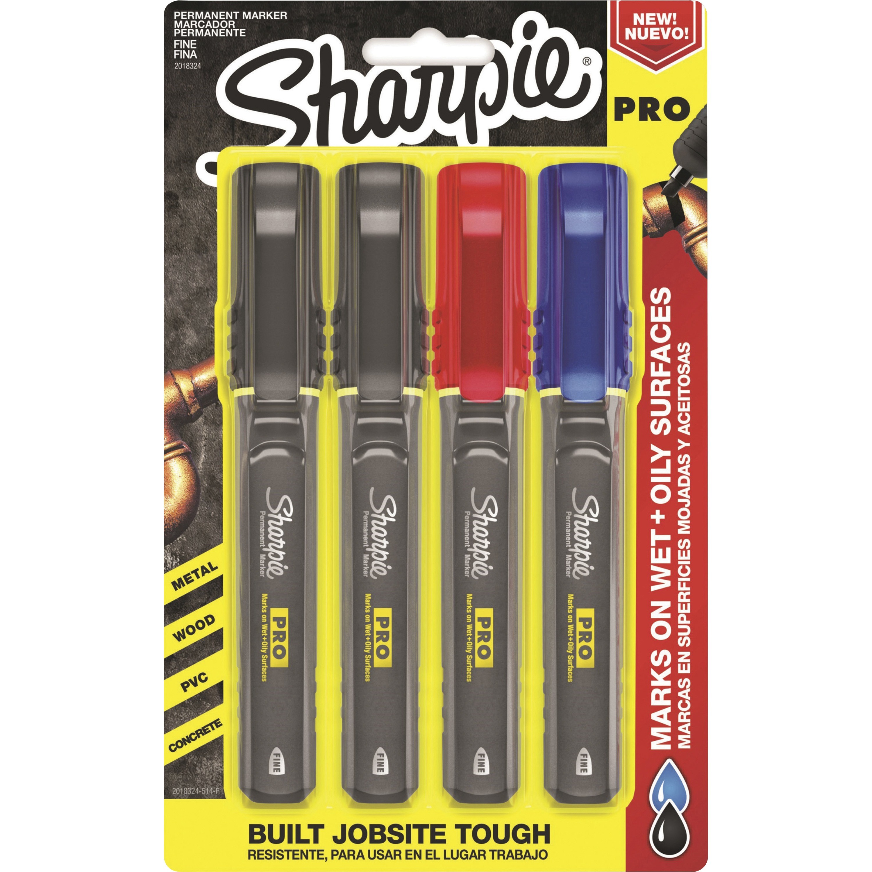 Sharpie 1860443 Neon Permanent Markers Assorted 5/Pack