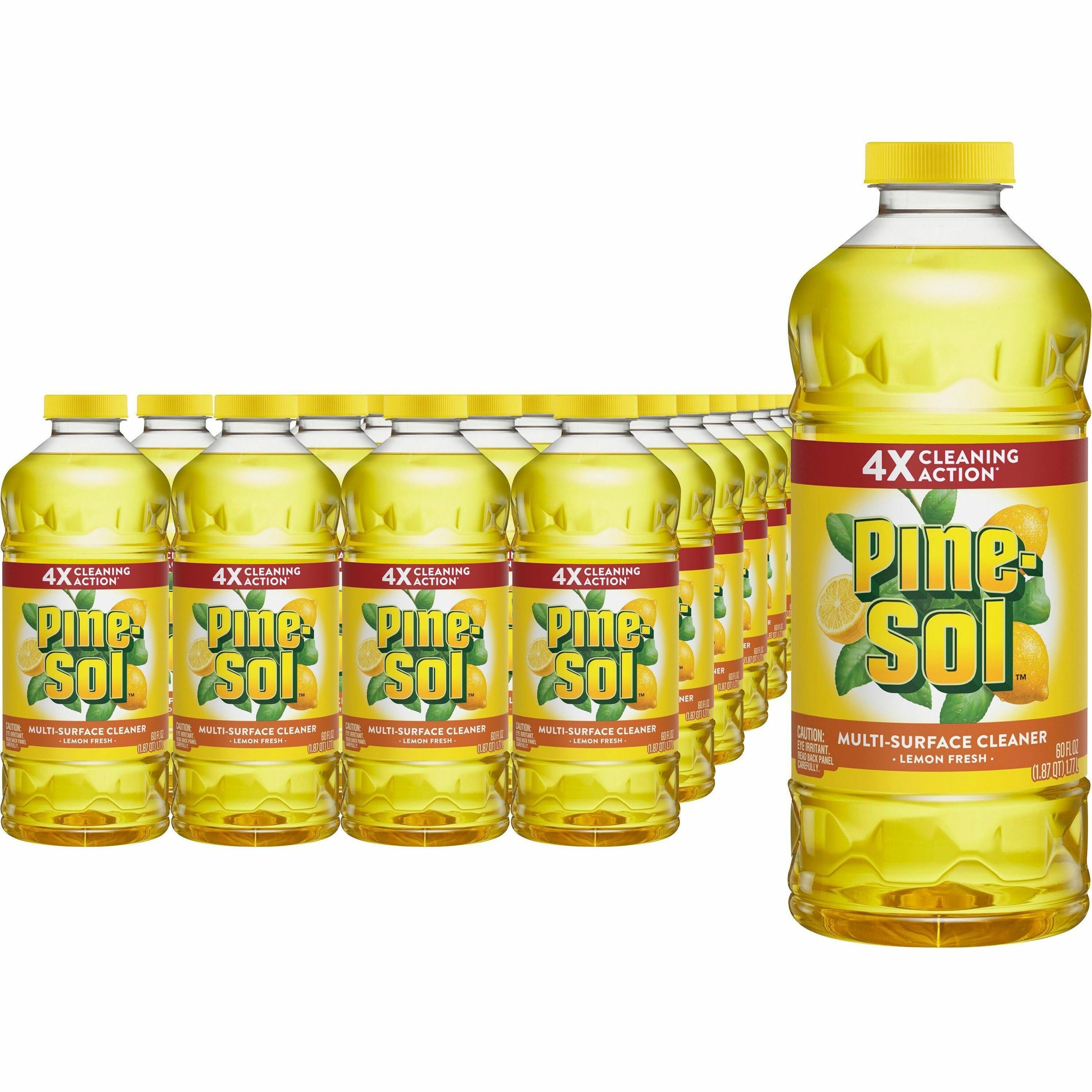 Pine-Sol All Purpose Multi-Surface Cleaner - Concentrate - 60 fl oz (1.9 quart) - Lemon Fresh Scent - Deodorize - Yellow - 384 / Pallet