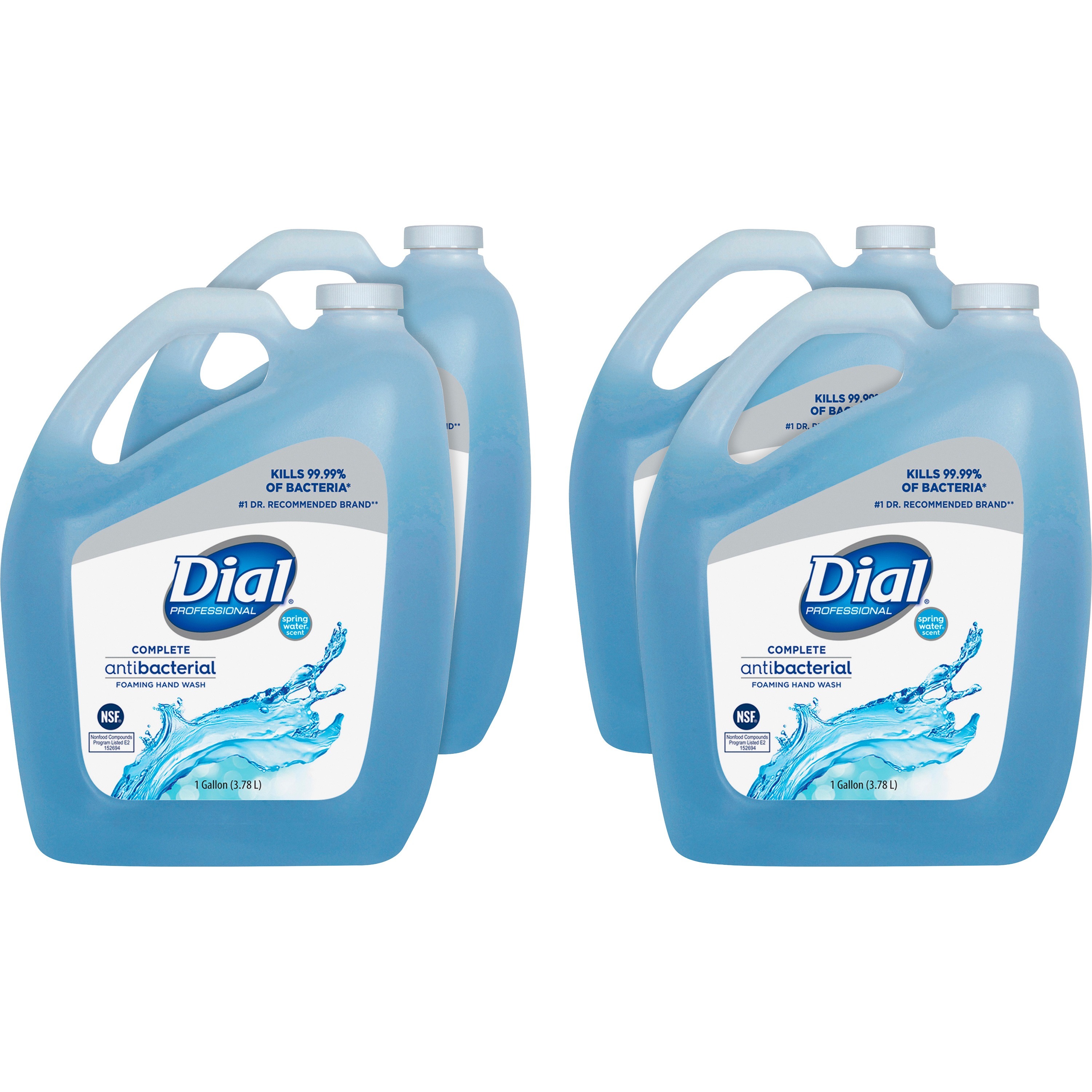 Dial Spring Water Scent Foaming Hand Wash - Spring Water Scent - 1 gal - Kill Germs - Hand - Blue - 4 / Carton